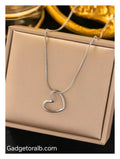 Real Gold Plated Stainless Steel Heart Shaped Necklace
