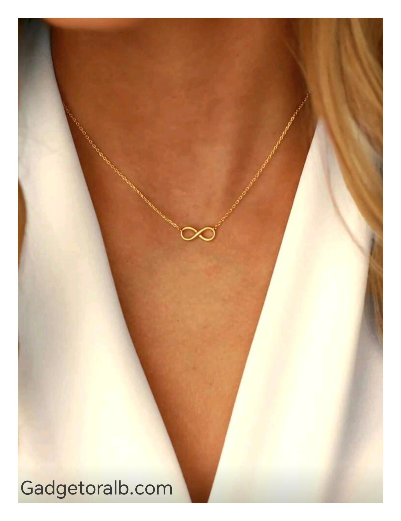 Real Gold Plated Stainless Steel Infinity Loop Necklace