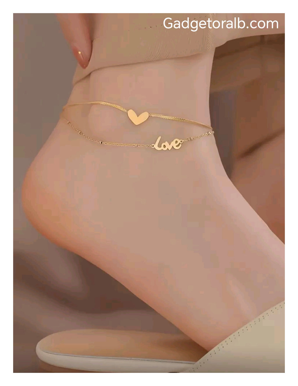 Anklet Love 18k Gold Word Plated