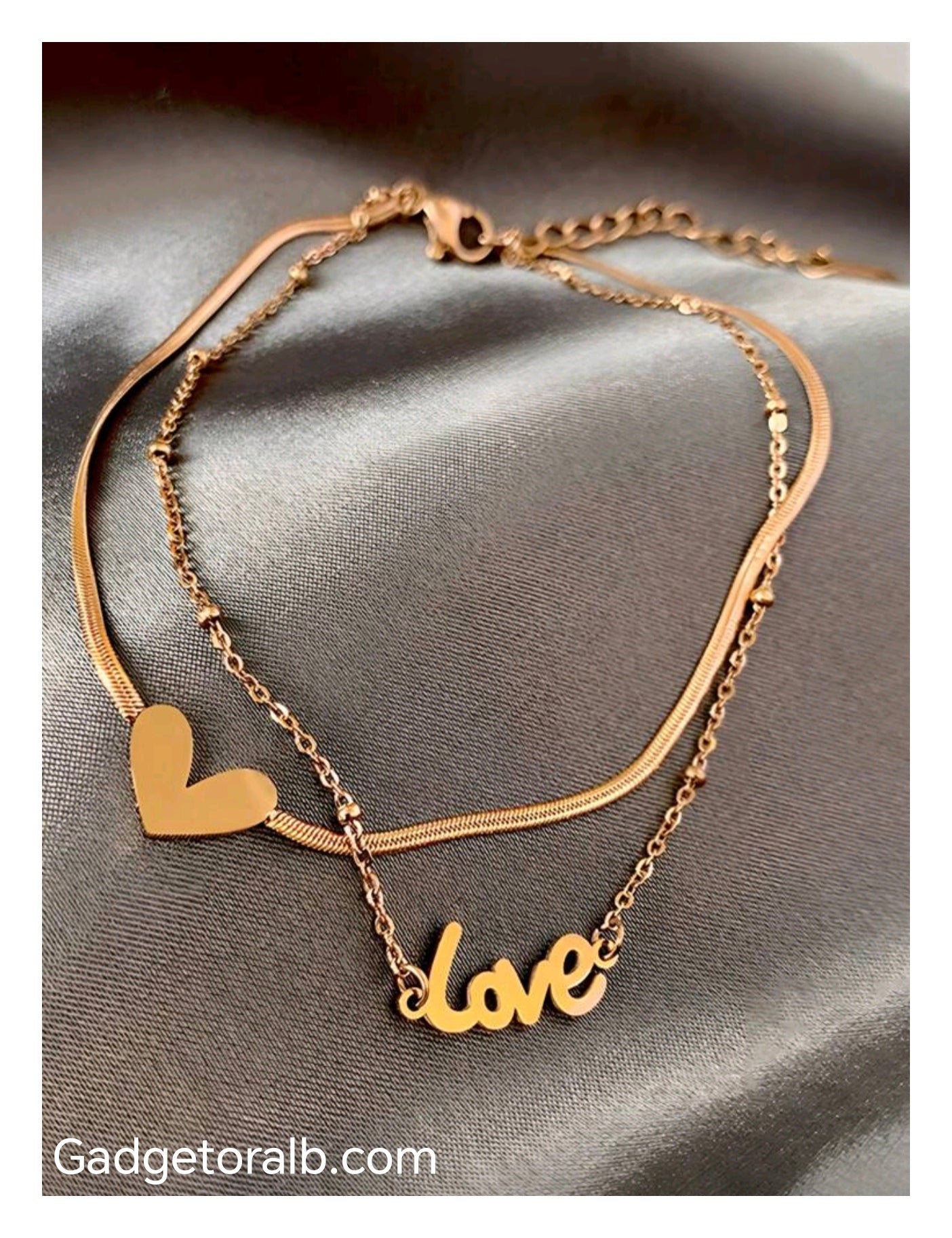 Anklet Love 18k Gold Word Plated