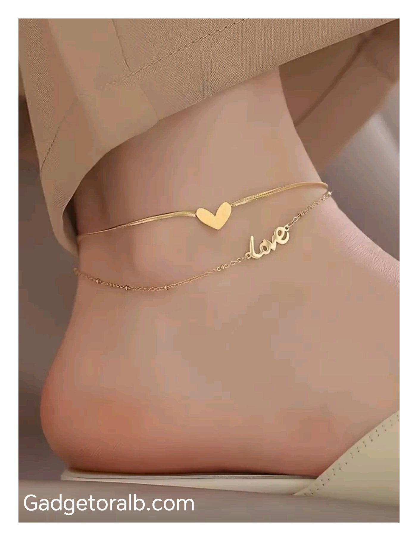 Anklet Love 18k Gold Word Plated