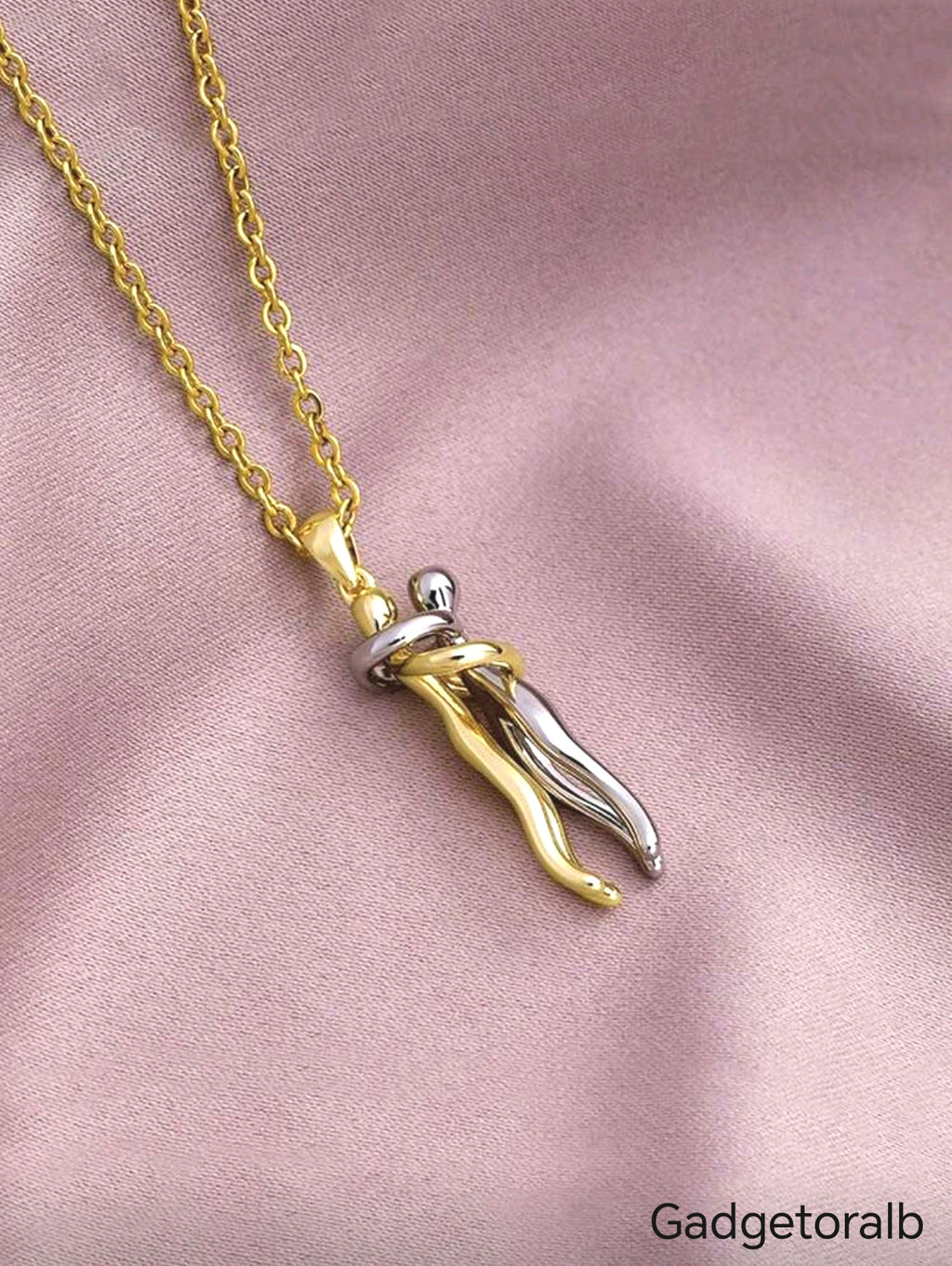Creative Couple Hugging Pendant Necklace