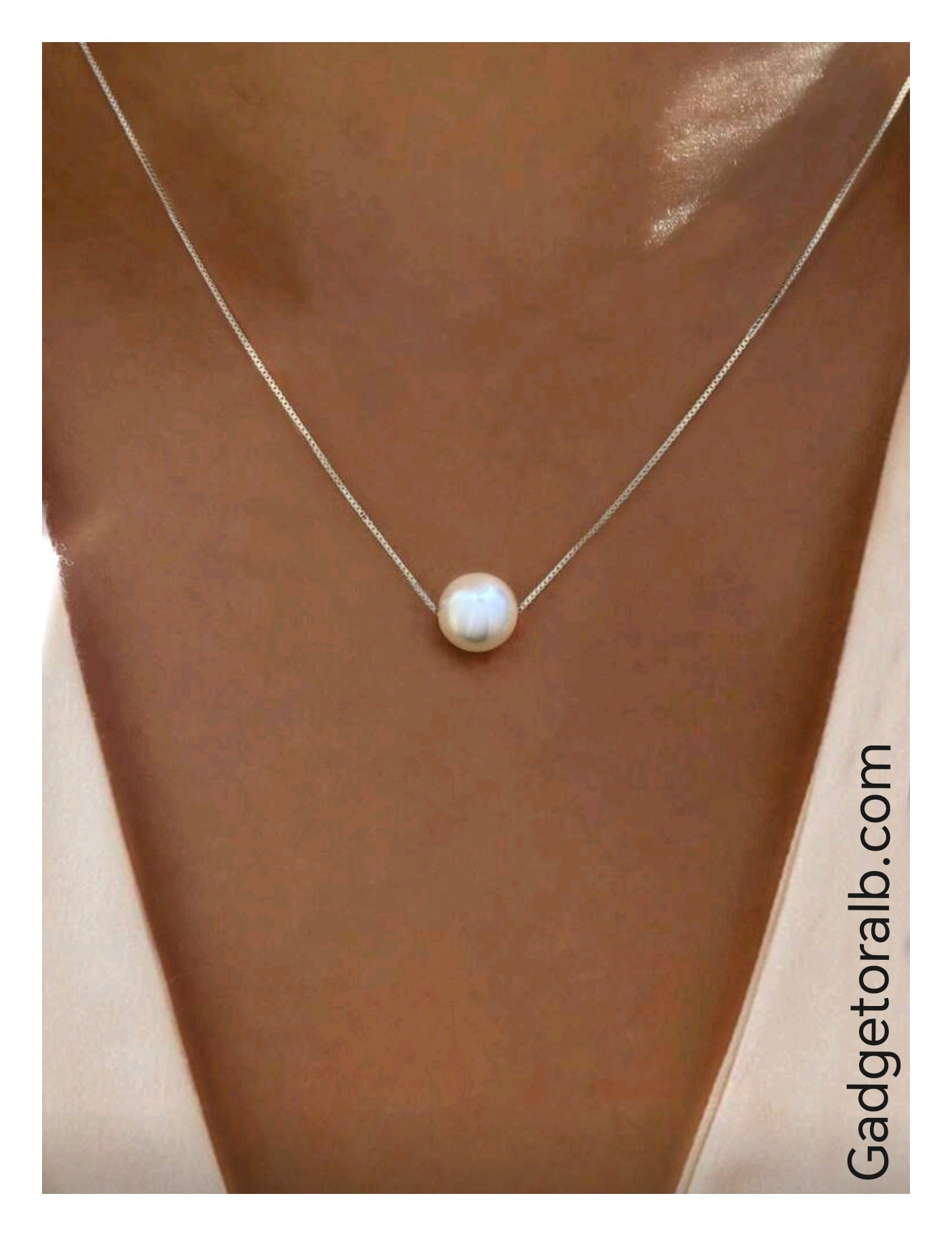 Real Silver Single Pearl Collarbone Necklace