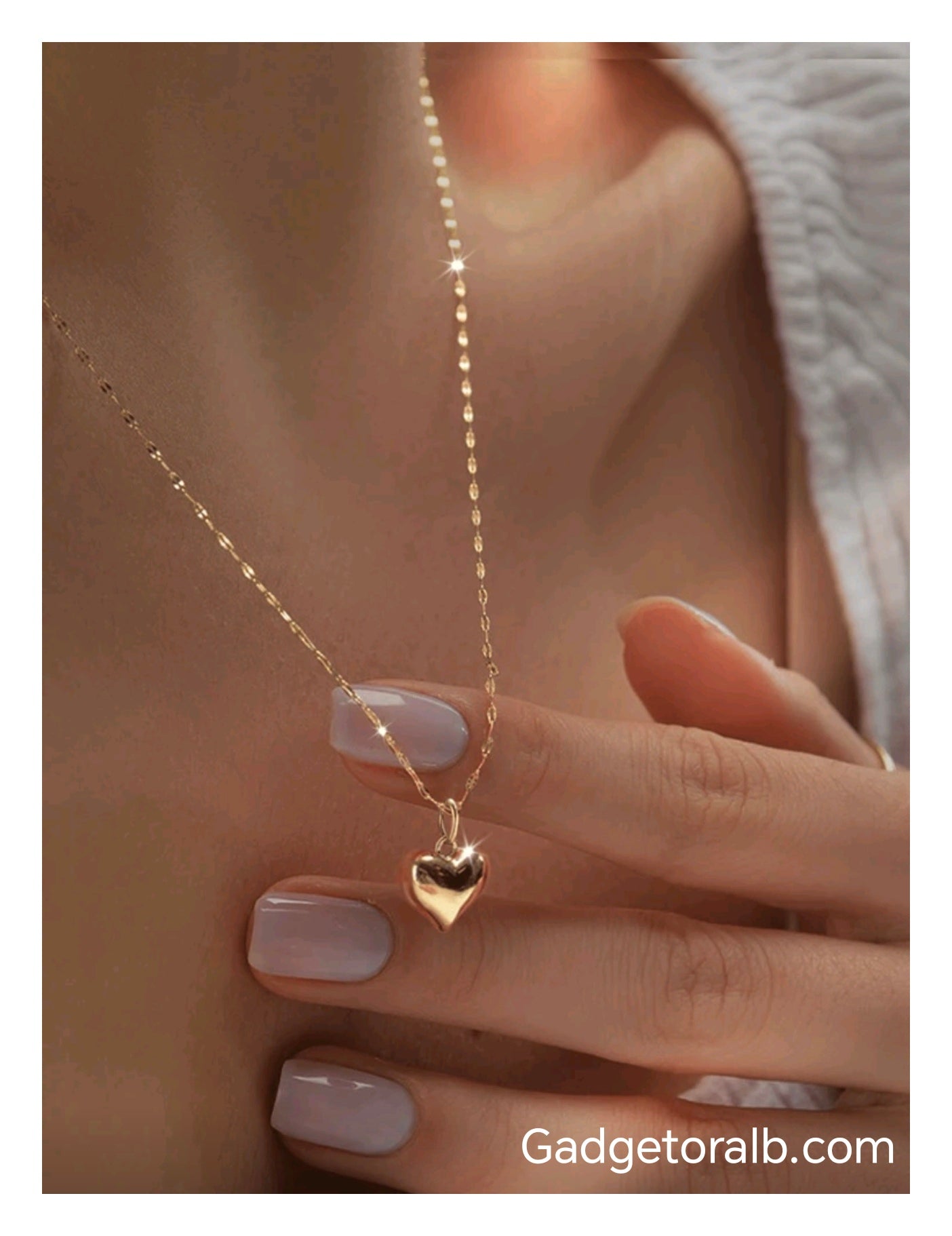 Real Silver Heart Pendant Necklace