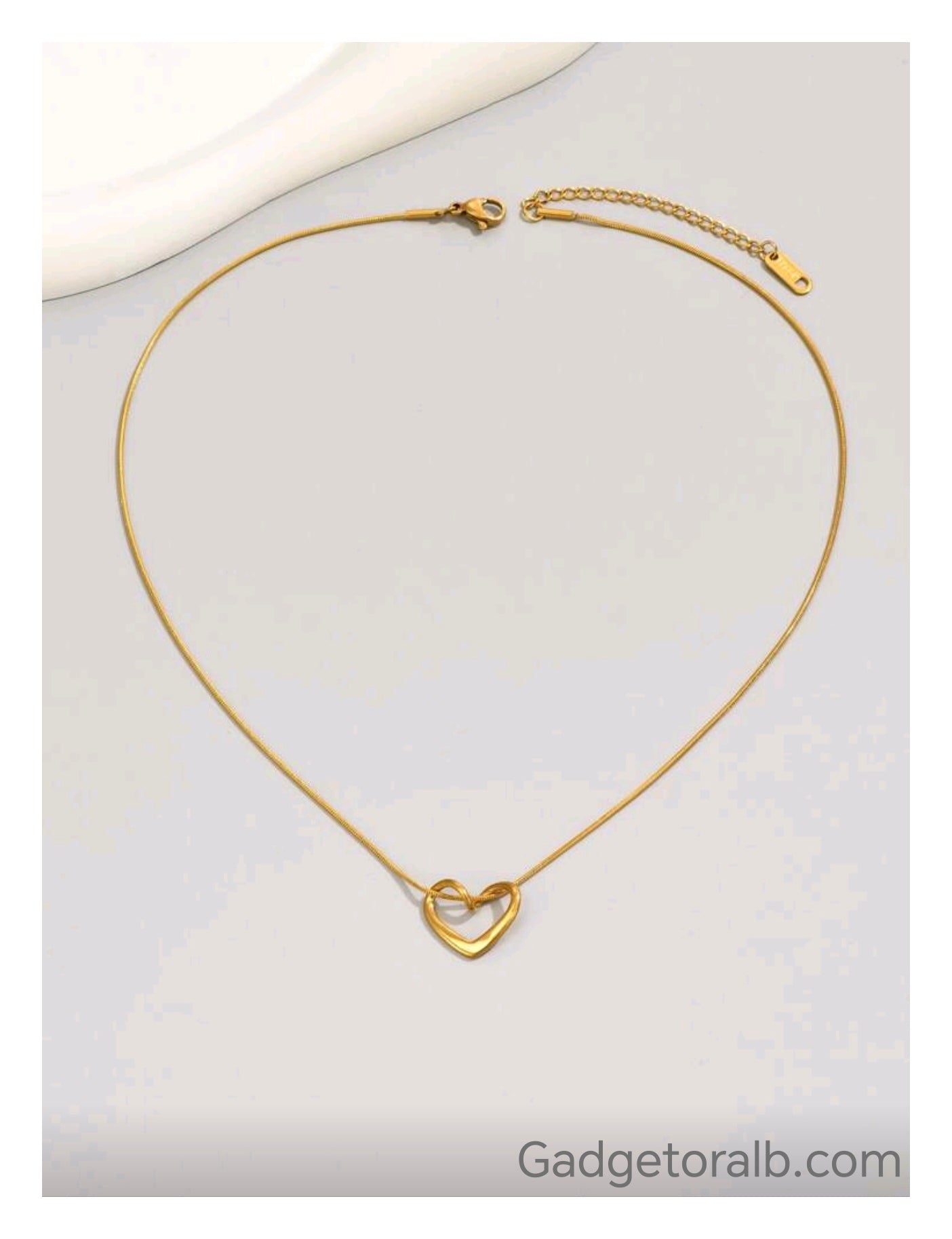 Real Gold Plated Stainless Steel Heart Shaped Necklace