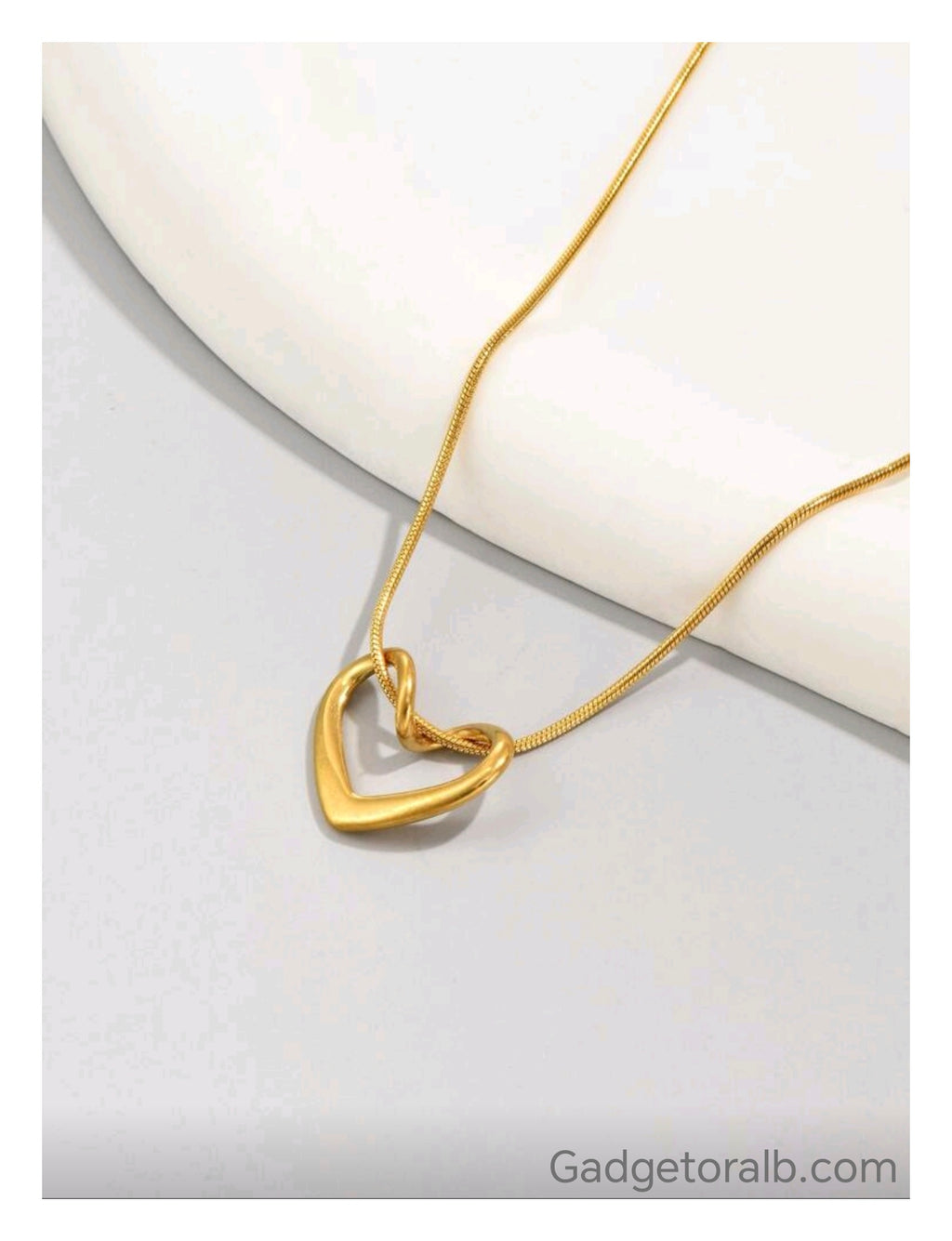 Real Gold Plated Stainless Steel Heart Shaped Necklace